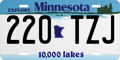 MN license plate 220TZJ