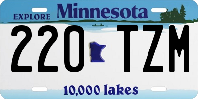 MN license plate 220TZM