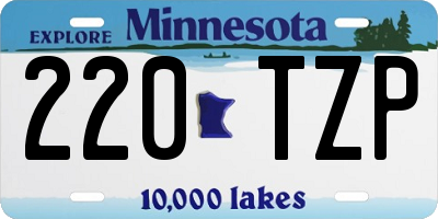 MN license plate 220TZP