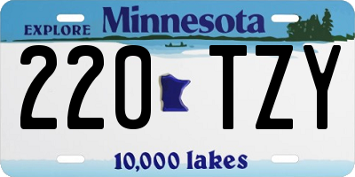 MN license plate 220TZY