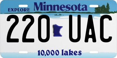 MN license plate 220UAC