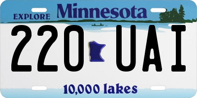 MN license plate 220UAI