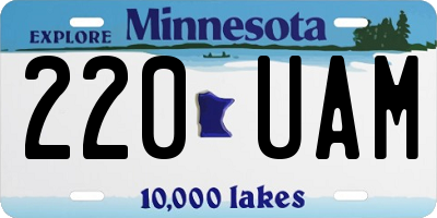MN license plate 220UAM