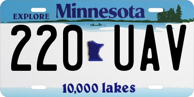 MN license plate 220UAV