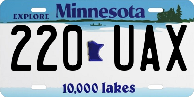 MN license plate 220UAX