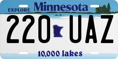 MN license plate 220UAZ