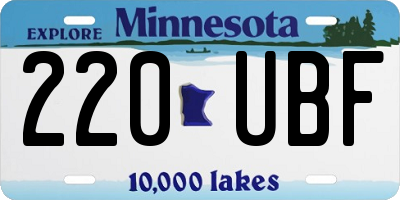 MN license plate 220UBF