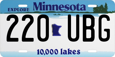 MN license plate 220UBG