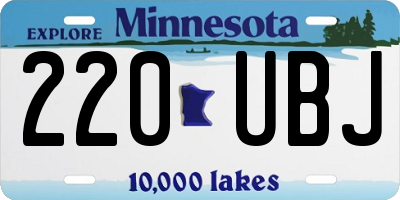 MN license plate 220UBJ