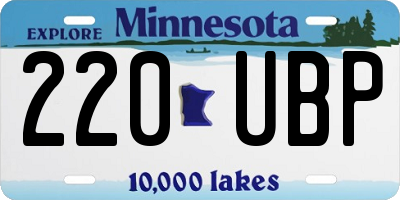 MN license plate 220UBP