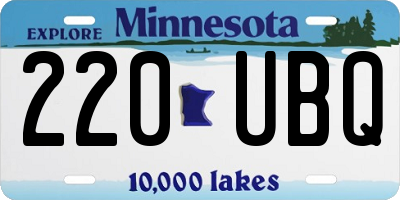 MN license plate 220UBQ