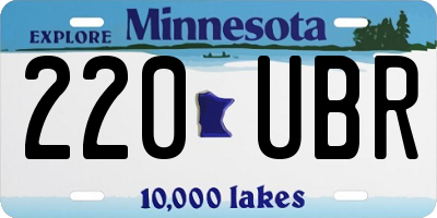 MN license plate 220UBR