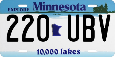 MN license plate 220UBV