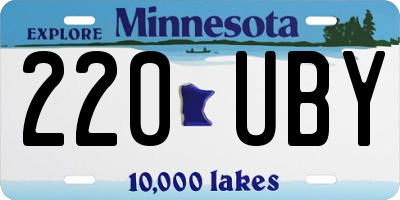 MN license plate 220UBY