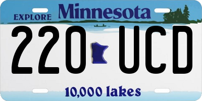 MN license plate 220UCD