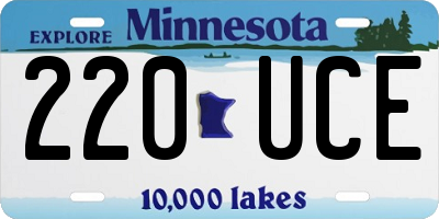 MN license plate 220UCE