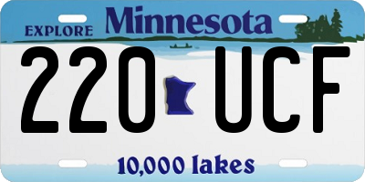MN license plate 220UCF