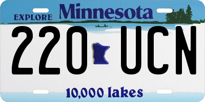 MN license plate 220UCN