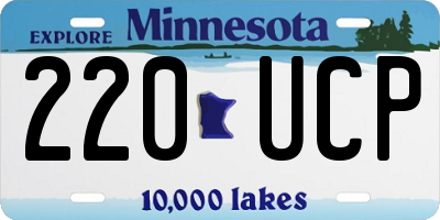 MN license plate 220UCP