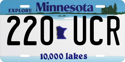 MN license plate 220UCR