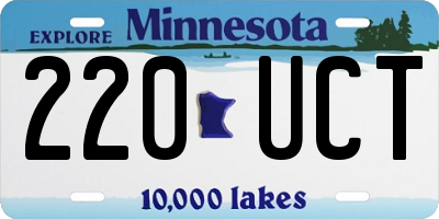 MN license plate 220UCT