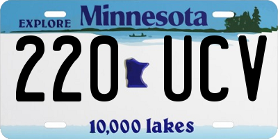 MN license plate 220UCV