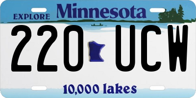 MN license plate 220UCW