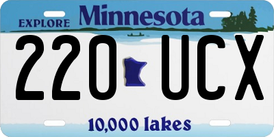 MN license plate 220UCX