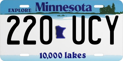 MN license plate 220UCY