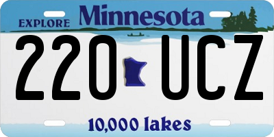 MN license plate 220UCZ