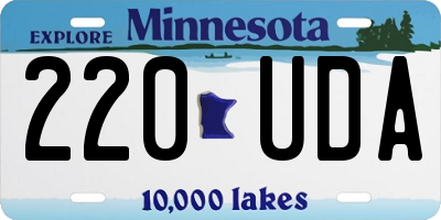 MN license plate 220UDA