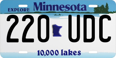 MN license plate 220UDC