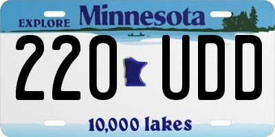 MN license plate 220UDD