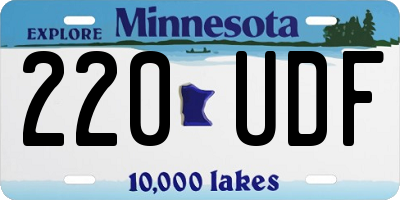 MN license plate 220UDF