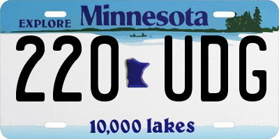 MN license plate 220UDG