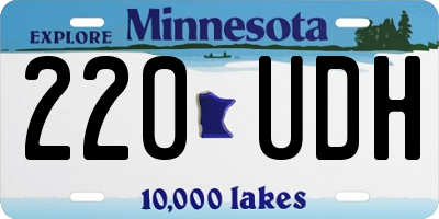 MN license plate 220UDH