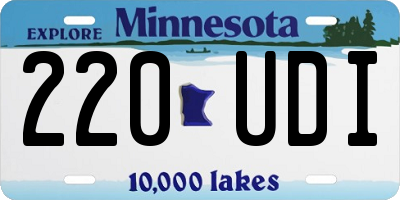 MN license plate 220UDI