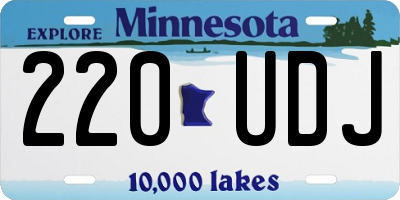 MN license plate 220UDJ