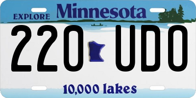 MN license plate 220UDO