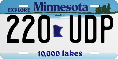 MN license plate 220UDP