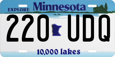 MN license plate 220UDQ