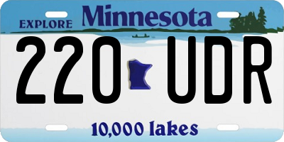 MN license plate 220UDR