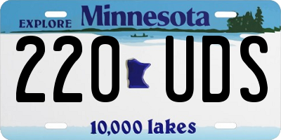 MN license plate 220UDS