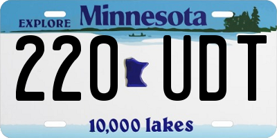 MN license plate 220UDT