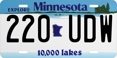 MN license plate 220UDW