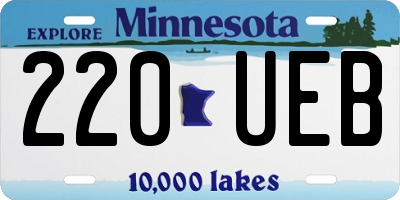 MN license plate 220UEB