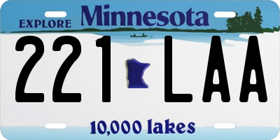 MN license plate 221LAA