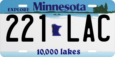 MN license plate 221LAC