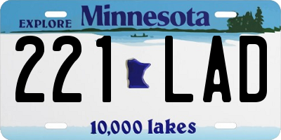 MN license plate 221LAD