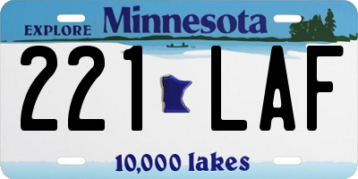 MN license plate 221LAF